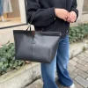 Di bag folio shopper medium leder zwart | DELSCHER. Fashion