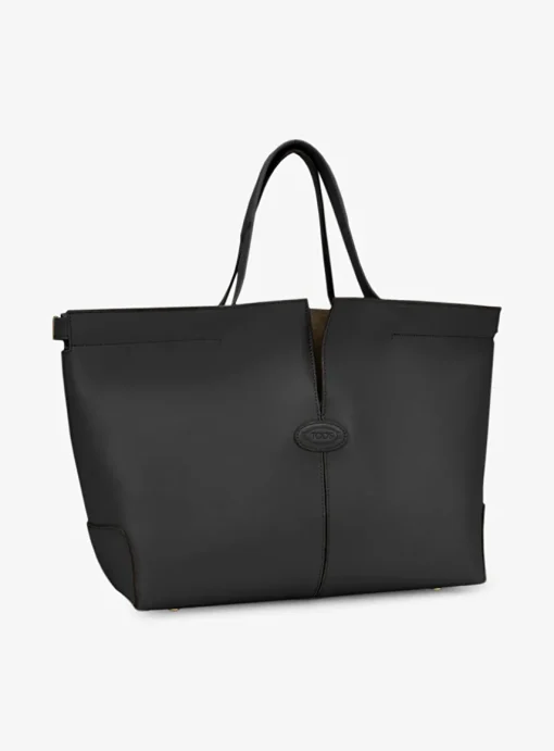 Di bag folio shopper medium leder zwart | DELSCHER. Fashion