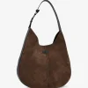 Di bag hobo suede donkerbruin | DELSCHER. Fashion