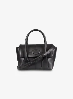Di bag reverse flap mini leder zwart | DELSCHER. Fashion