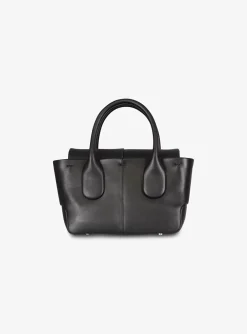 Di bag reverse flap mini leder zwart | DELSCHER. Fashion