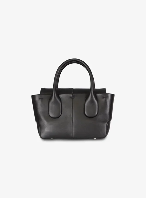 Di bag reverse flap mini leder zwart | DELSCHER. Fashion