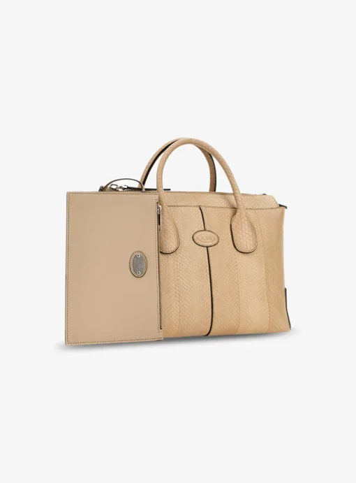 Dsb shopping beige slangenleder | DELSCHER. Fashion