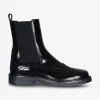 Enkelaars leder zwart brogues | DELSCHER. Fashion