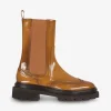 Enkellaars brogue leder cognac | DELSCHER. Fashion