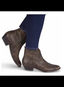 Enkellaars cowboy leder leopard vintage | DELSCHER. Fashion