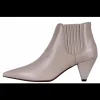 Enkellaars leder kiezelbeige | DELSCHER. Fashion