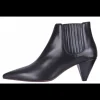 Enkellaars leder zwart | DELSCHER. Fashion