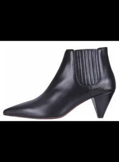 Enkellaars leder zwart | DELSCHER. Fashion