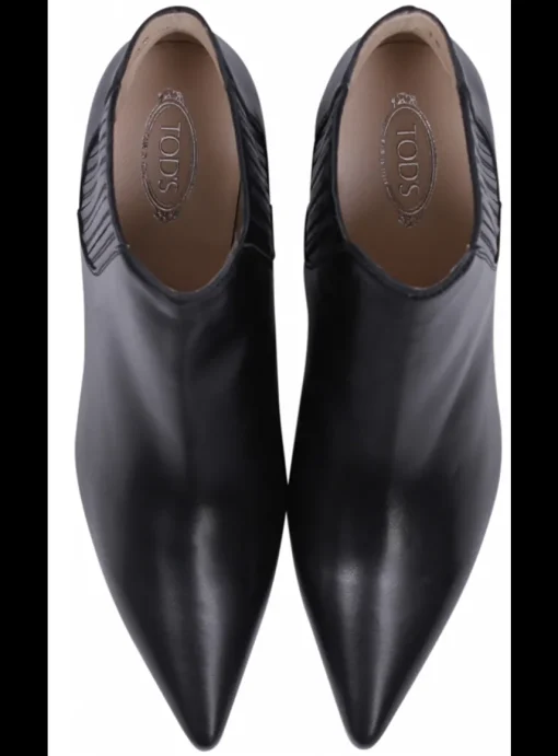Enkellaars leder zwart | DELSCHER. Fashion