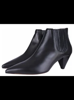 Enkellaars leder zwart | DELSCHER. Fashion