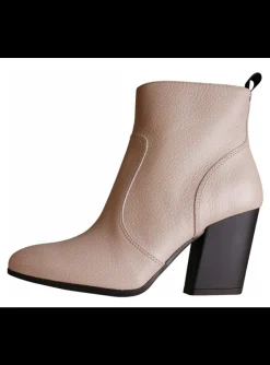 Enkellaars Tronchetto zip nude beige | DELSCHER. Fashion