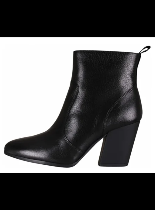 Enkellaars Tronchetto zip zwart | DELSCHER. Fashion