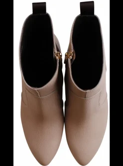 Enkellaars Tronchetto zip nude beige | DELSCHER. Fashion