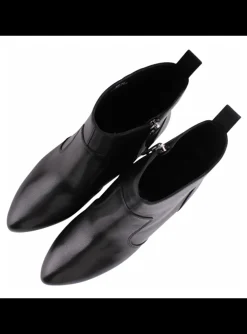 Enkellaars Tronchetto zip zwart | DELSCHER. Fashion