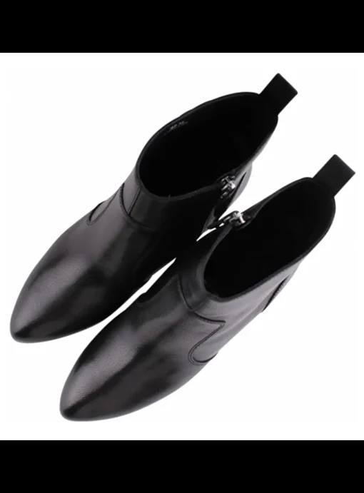 Enkellaars Tronchetto zip zwart | DELSCHER. Fashion