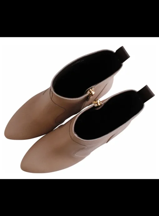 Enkellaars Tronchetto zip nude beige | DELSCHER. Fashion