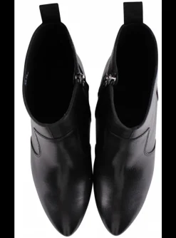 Enkellaars Tronchetto zip zwart | DELSCHER. Fashion