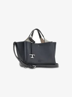 Flower bag leder medium donker blauw | DELSCHER. Fashion