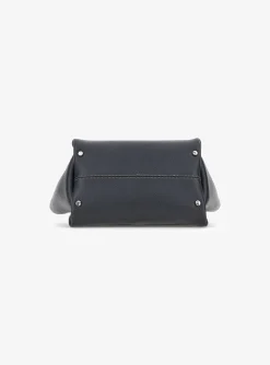 Flower bag leder medium donker blauw | DELSCHER. Fashion