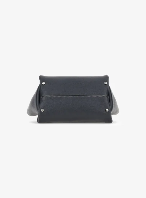 Flower bag leder medium donker blauw | DELSCHER. Fashion
