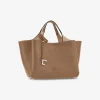 Flower bag leder medium licht camel | DELSCHER. Fashion