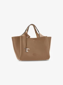 Flower bag leder medium licht camel | DELSCHER. Fashion