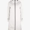 Jas laminar krijtwit met zwarte rits | DELSCHER. Fashion