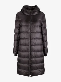 Jas laminar krijtwit met zwarte rits | DELSCHER. Fashion