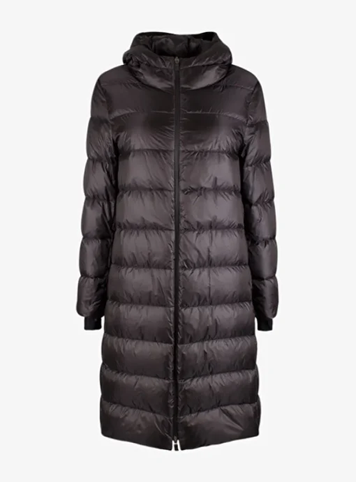 Jas laminar krijtwit met zwarte rits | DELSCHER. Fashion