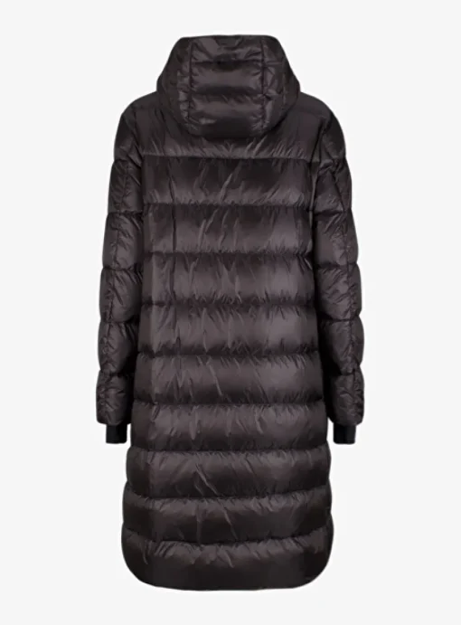 Jas laminar krijtwit met zwarte rits | DELSCHER. Fashion