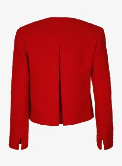Jasje bouclé rood | DELSCHER. Fashion