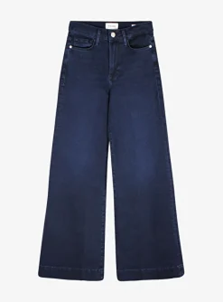 Jeans Le palazzo donkerblauw | DELSCHER. Fashion