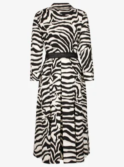 Jurk arabba dessin zwart wit kiezel | DELSCHER. Fashion