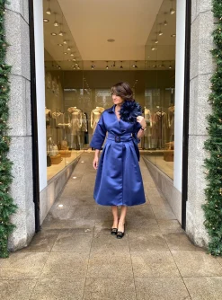 Jurk byka couture blauw | DELSCHER. Fashion
