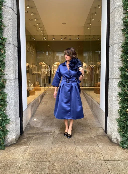 Jurk byka couture blauw | DELSCHER. Fashion