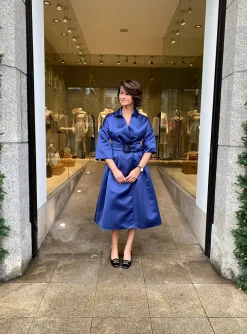 Jurk byka couture blauw | DELSCHER. Fashion