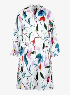 Jurk cada wit bloem dessin | DELSCHER. Fashion