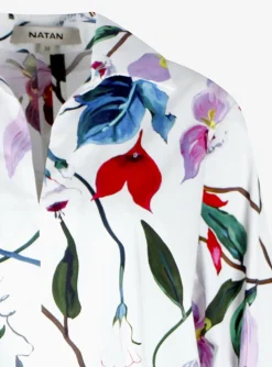 Jurk cada wit bloem dessin | DELSCHER. Fashion