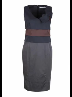 Jurk Rania gevouwen antracietgrijs, blauw, burgundy | DELSCHER. Fashion