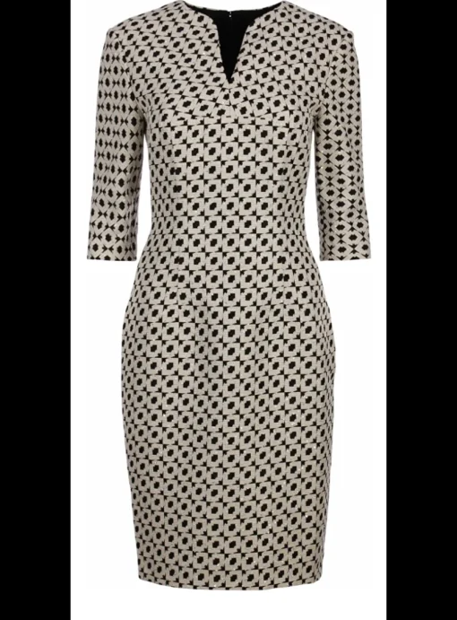 Jurk zwart wit pailletten | DELSCHER. Fashion