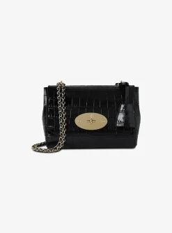 Lily bag small zwart croco | DELSCHER. Fashion