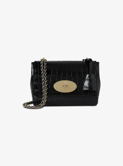 Lily bag small zwart croco | DELSCHER. Fashion