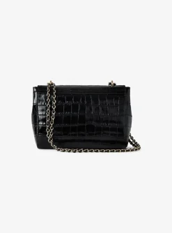 Lily bag small zwart croco | DELSCHER. Fashion