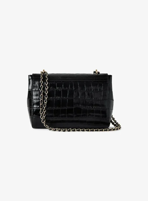 Lily bag small zwart croco | DELSCHER. Fashion