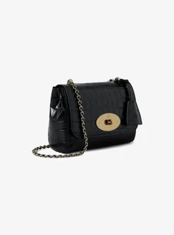 Lily bag small zwart croco | DELSCHER. Fashion