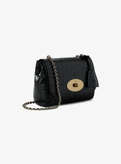 Lily bag small zwart croco | DELSCHER. Fashion