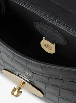 Lily bag small zwart croco | DELSCHER. Fashion