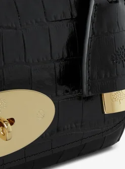 Lily bag small zwart croco | DELSCHER. Fashion