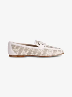 Loafer beige logo dessin offwhite beige | DELSCHER. Fashion